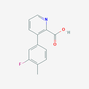 molecular formula C13H10FNO2 B6387519 3-(3-Fluoro-4-methylphenyl)picolinic acid CAS No. 1261989-35-8