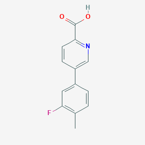 molecular formula C13H10FNO2 B6387531 5-(3-Fluoro-4-methylphenyl)picolinic acid CAS No. 1261989-44-9