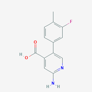 2-Amino-5-(3-fluoro-4-methylphenyl)pyridine-4-carboxylic acid