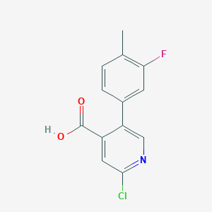 2-Chloro-5-(3-fluoro-4-methylphenyl)isonicotinic acid, 95%