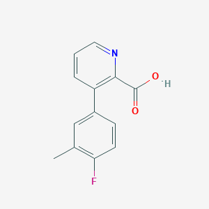 molecular formula C13H10FNO2 B6387568 3-(4-Fluoro-3-methylphenyl)picolinic acid CAS No. 1261989-58-5