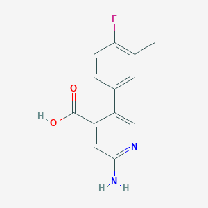 2-Amino-5-(4-fluoro-3-methylphenyl)pyridine-4-carboxylic acid