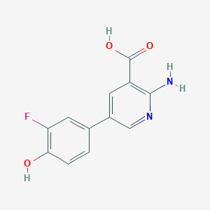 molecular formula C12H9FN2O3 B6387699 2-Amino-5-(3-fluoro-4-hydroxyphenyl)pyridine-3-carboxylic acid CAS No. 1261955-73-0