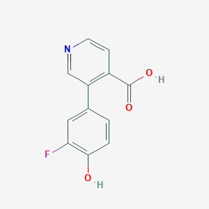 molecular formula C12H8FNO3 B6387724 3-(3-Fluoro-4-hydroxyphenyl)pyridine-4-carboxylic acid CAS No. 1261904-82-8