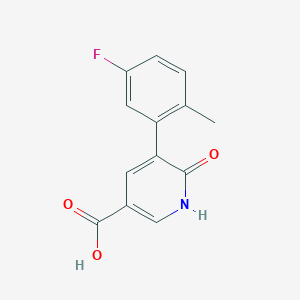 molecular formula C13H10FNO3 B6387731 5-(5-Fluoro-2-methylphenyl)-6-hydroxynicotinic acid CAS No. 1261992-22-6