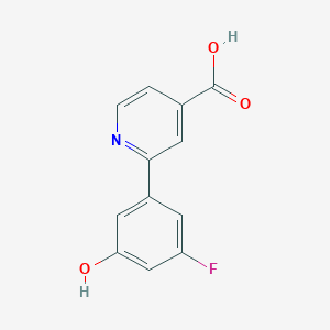 molecular formula C12H8FNO3 B6387737 2-(3-Fluoro-5-hydroxyphenyl)pyridine-4-carboxylic acid CAS No. 1261919-73-6