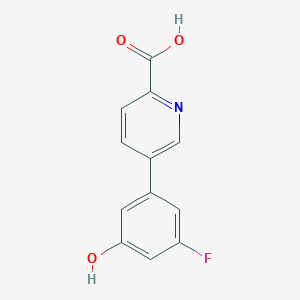 molecular formula C12H8FNO3 B6387766 5-(3-Fluoro-5-hydroxyphenyl)picolinic acid CAS No. 1261919-84-9