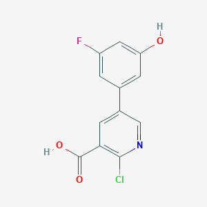 molecular formula C12H7ClFNO3 B6387797 2-Chloro-5-(3-fluoro-5-hydroxyphenyl)pyridine-3-carboxylic acid CAS No. 1261905-08-1