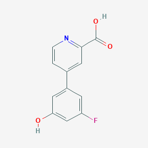 molecular formula C12H8FNO3 B6387799 4-(3-Fluoro-5-hydroxyphenyl)picolinic acid CAS No. 1261904-98-6