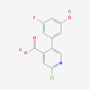 molecular formula C12H7ClFNO3 B6387805 2-Chloro-5-(3-fluoro-5-hydroxyphenyl)pyridine-4-carboxylic acid CAS No. 1261912-03-1