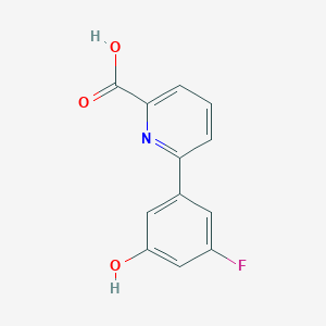 molecular formula C12H8FNO3 B6387806 6-(3-Fluoro-5-hydroxyphenyl)picolinic acid CAS No. 1261904-16-8