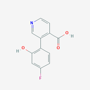 molecular formula C12H8FNO3 B6387807 3-(4-Fluoro-2-hydroxyphenyl)pyridine-4-carboxylic acid CAS No. 1261962-77-9