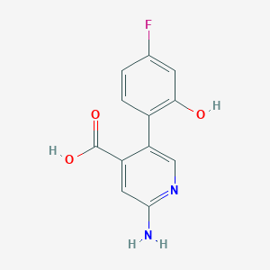 2-Amino-5-(4-fluoro-2-hydroxyphenyl)pyridine-4-carboxylic acid