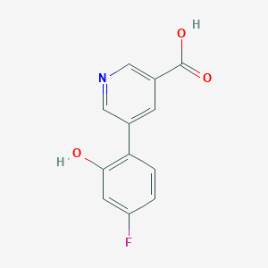 molecular formula C12H8FNO3 B6387841 5-(4-Fluoro-2-hydroxyphenyl)pyridine-3-carboxylic acid CAS No. 1261962-90-6