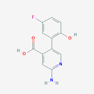 2-Amino-5-(5-fluoro-2-hydroxyphenyl)pyridine-4-carboxylic acid