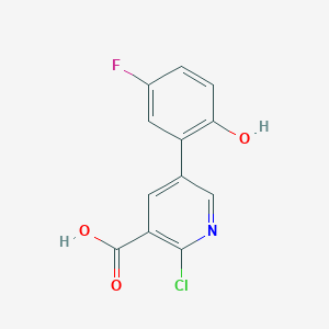 2-Chloro-5-(5-fluoro-2-hydroxyphenyl)pyridine-3-carboxylic acid