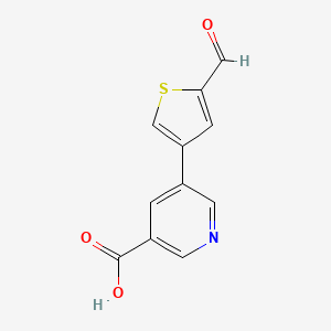 molecular formula C11H7NO3S B6387906 5-(5-Formylthiophen-3-yl)pyridine-3-carboxylic acid CAS No. 1261976-22-0