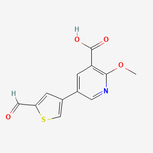 molecular formula C12H9NO4S B6387939 5-(5-Formylthiophen-3-yl)-2-methoxypyridine-3-carboxylic acid CAS No. 1261905-17-2