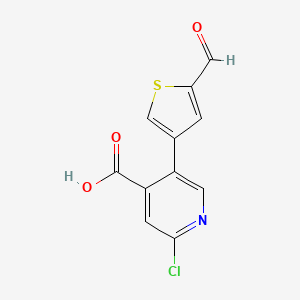 2-Chloro-5-(5-formylthiophen-3-yl)pyridine-4-carboxylic acid