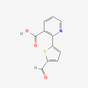 molecular formula C11H7NO3S B6387952 2-(5-Formylthiophen-2-yl)nicotinic acid, 95% CAS No. 1261920-30-2