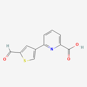 molecular formula C11H7NO3S B6387959 6-(2-Formylthiophen-4-YL)picolinic acid CAS No. 1261968-31-3