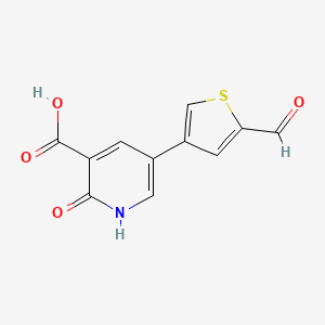 molecular formula C11H7NO4S B6387967 5-(2-Formylthiophen-4-YL)-2-hydroxynicotinic acid CAS No. 1261997-57-2