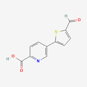 molecular formula C11H7NO3S B6387972 5-(5-Formylthiophen-2-YL)picolinic acid CAS No. 1261920-33-5