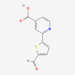 molecular formula C11H7NO3S B6387983 2-(5-Formylthiophen-2-yl)isonicotinic acid, 95% CAS No. 1261989-86-9