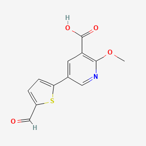 molecular formula C12H9NO4S B6388010 5-(5-Formylthiophen-2-yl)-2-methoxypyridine-3-carboxylic acid CAS No. 1261904-43-1