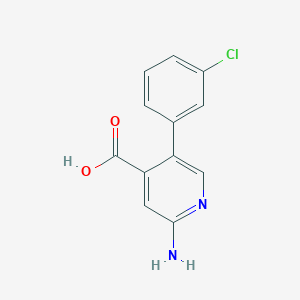 molecular formula C12H9ClN2O2 B6388057 2-Amino-5-(3-chlorophenyl)pyridine-4-carboxylic acid CAS No. 1261968-38-0