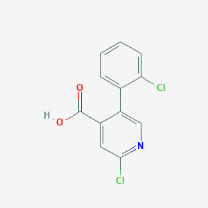 molecular formula C12H7Cl2NO2 B6388073 2-Chloro-5-(2-chlorophenyl)pyridine-4-carboxylic acid CAS No. 1258632-32-4