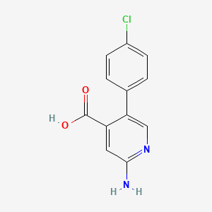 molecular formula C12H9ClN2O2 B6388092 2-Amino-5-(4-chlorophenyl)pyridine-4-carboxylic acid CAS No. 1261990-49-1