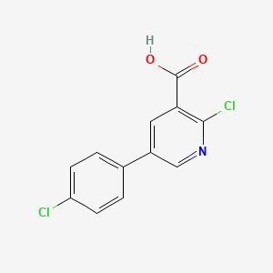 molecular formula C12H7Cl2NO2 B6388106 2-Chloro-5-(4-chlorophenyl)pyridine-3-carboxylic acid CAS No. 1261904-49-7