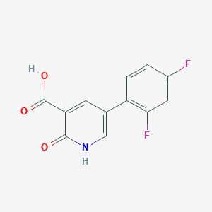 molecular formula C12H7F2NO3 B6388114 5-(2,4-Difluorophenyl)-2-hydroxynicotinic acid CAS No. 1261950-82-6