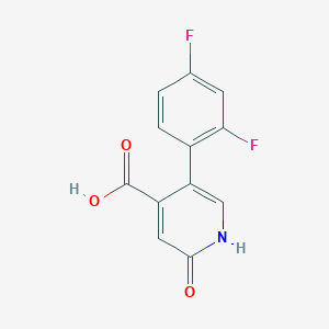 molecular formula C12H7F2NO3 B6388122 5-(2,4-Difluorophenyl)-2-hydroxyisonicotinic acid CAS No. 1261963-07-8