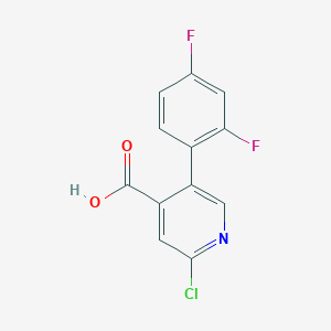 molecular formula C12H6ClF2NO2 B6388132 2-CHLORO-5-(2,4-DIFLUOROPHENYL)ISONICOTINIC ACID CAS No. 1258621-27-0