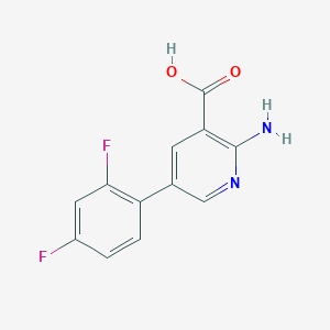 molecular formula C12H8F2N2O2 B6388151 2-AMINO-5-(2,4-DIFLUOROPHENYL)NICOTINIC ACID CAS No. 1258621-05-4