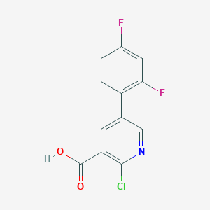 molecular formula C12H6ClF2NO2 B6388159 2-Chloro-5-(2,4-difluorophenyl)pyridine-3-carboxylic acid CAS No. 1258620-26-6