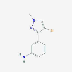 molecular formula C10H10BrN3 B063882 3-(4-溴-1-甲基-1H-吡唑-3-基)苯胺 CAS No. 175201-77-1