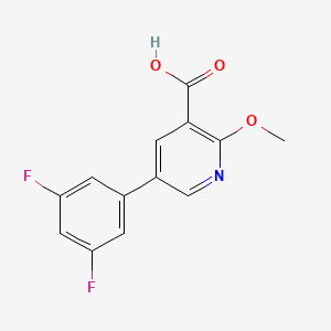 molecular formula C13H9F2NO3 B6388242 MFCD18317206 CAS No. 1262004-98-7