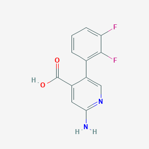 molecular formula C12H8F2N2O2 B6388266 2-Amino-5-(2,3-difluorophenyl)isonicotinic acid CAS No. 1261754-76-0