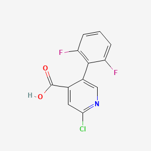 molecular formula C12H6ClF2NO2 B6388334 2-Chloro-5-(2,6-difluorophenyl)pyridine-4-carboxylic acid CAS No. 1261963-30-7