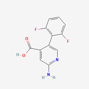 molecular formula C12H8F2N2O2 B6388351 2-Amino-5-(2,6-difluorophenyl)pyridine-4-carboxylic acid CAS No. 1261954-59-9