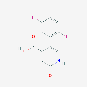 molecular formula C12H7F2NO3 B6388393 5-(2,5-Difluorophenyl)-2-hydroxyisonicotinic acid, 95% CAS No. 1262005-21-9