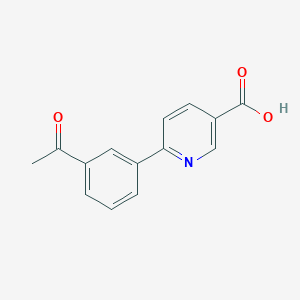 molecular formula C14H11NO3 B6388411 6-(3-Acetylphenyl)nicotinic acid, 95% CAS No. 1261963-35-2