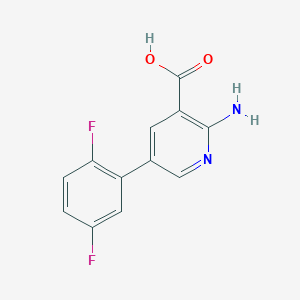 molecular formula C12H8F2N2O2 B6388421 2-AMINO-5-(2,5-DIFLUOROPHENYL)NICOTINIC ACID CAS No. 1261998-87-1