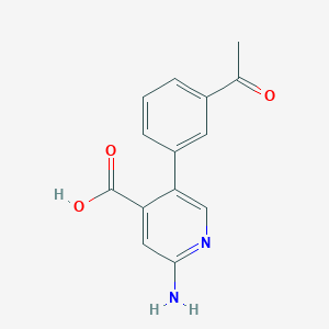 molecular formula C14H12N2O3 B6388428 5-(3-Acetylphenyl)-2-aminopyridine-4-carboxylic acid CAS No. 1261920-75-5