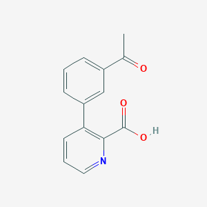 molecular formula C14H11NO3 B6388441 3-(3-Acetylphenyl)picolinic acid CAS No. 1261904-60-2