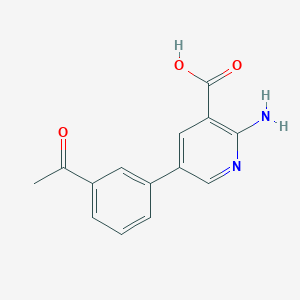 molecular formula C14H12N2O3 B6388446 5-(3-Acetylphenyl)-2-aminopyridine-3-carboxylic acid CAS No. 1261991-14-3