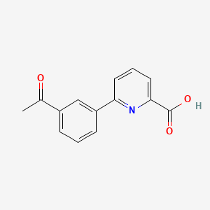 molecular formula C14H11NO3 B6388452 6-(3-Acetylphenyl)picolinic acid CAS No. 1135871-82-7